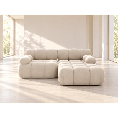 2 Seater Velvet Sofa & Chaise