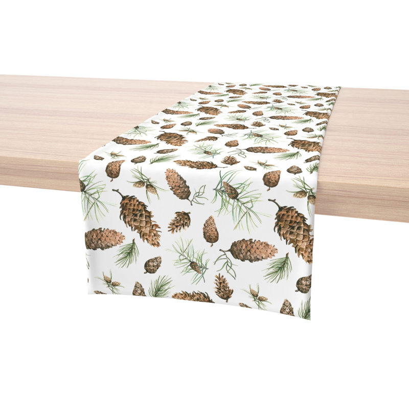 Khan Pinecones Allover Table Runner, 14" W x 108" L