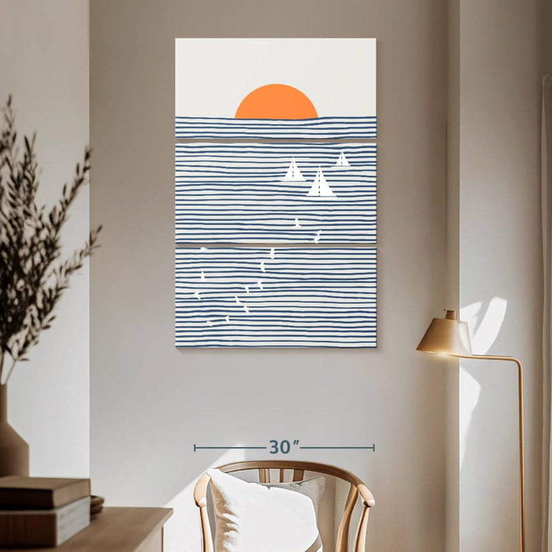 Three white sails Aletra, H 65 po x l 42 po