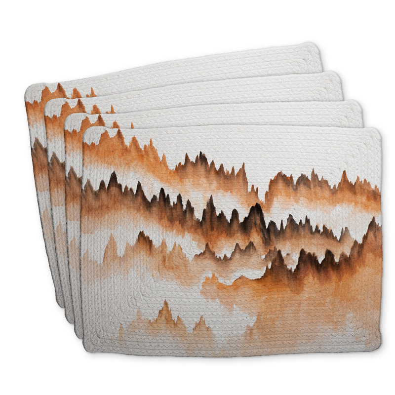 Ensemble de 4 napperons en polyester tressé - Mountain of Fir Trees