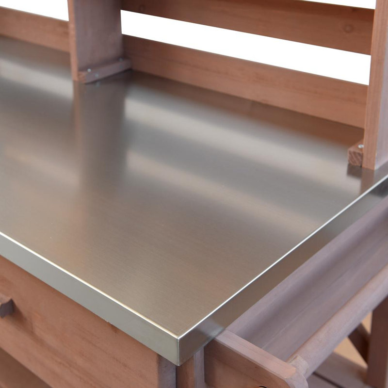 Îlot d'extérieur en bois de qualité supérieure, Brun
