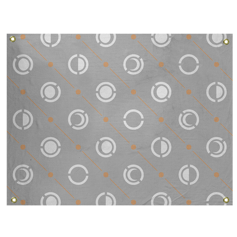 Tapisserie, H 26 po x l 36 po, Gris / Blanc / Orange
