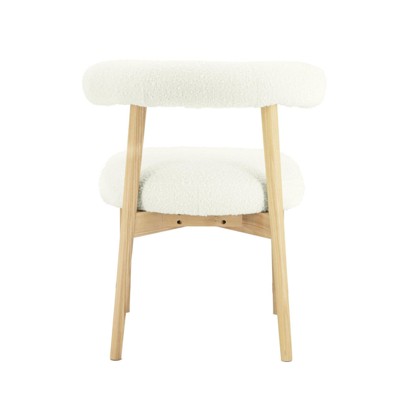 Kason 18.5'' H Upholstered Ash Side Chair, White, Natural