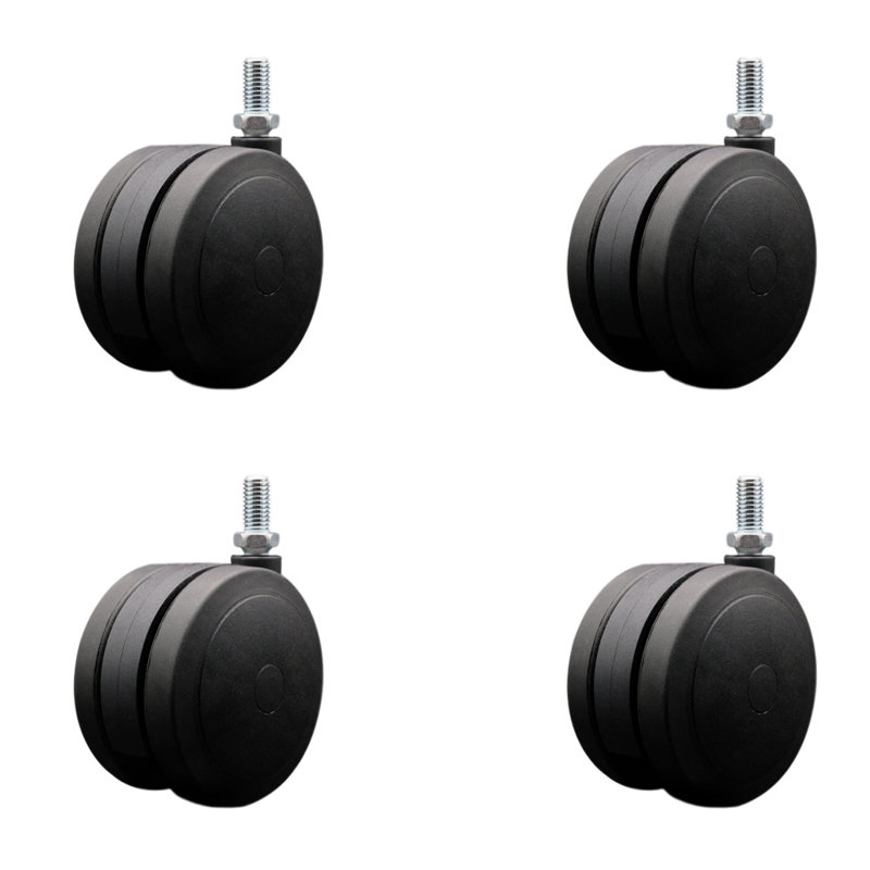 Ensemble de 4 roulettes 4 po 4 po, Noir