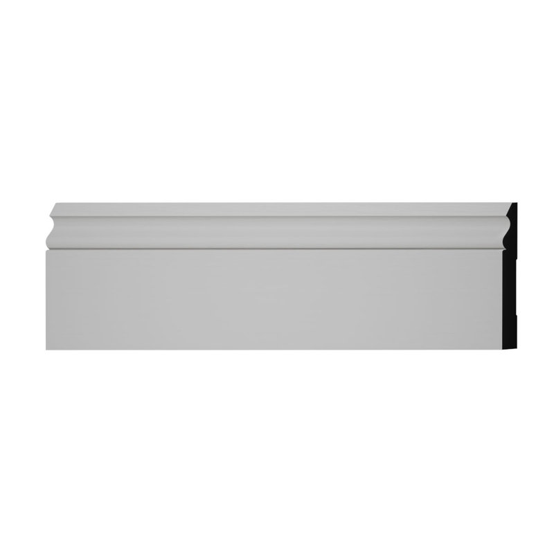 Moulure de base à teinture pour bois franc massif de l 5 1/4 po x L 5 1/4 po x P2,72 po., Pin assemblé par entures multiples