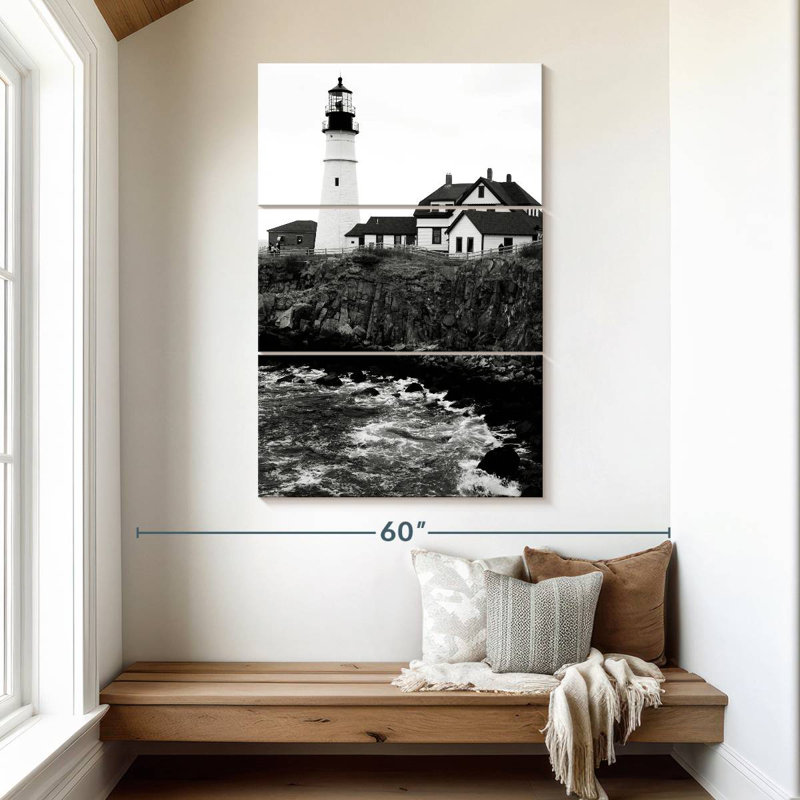 Lilie Maine Lighthouse BW, 50" H x 32" W