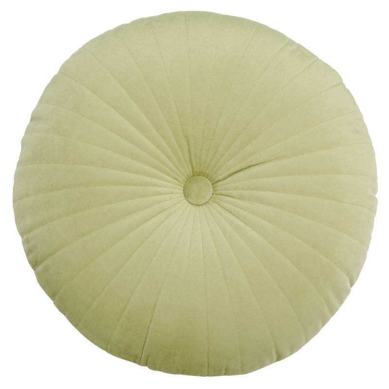 Leaf Green Tufted Round Decorative Pillow
