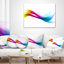 Rainbow Shade Waves - Coussin imprimé abstrait-89823892-89823896