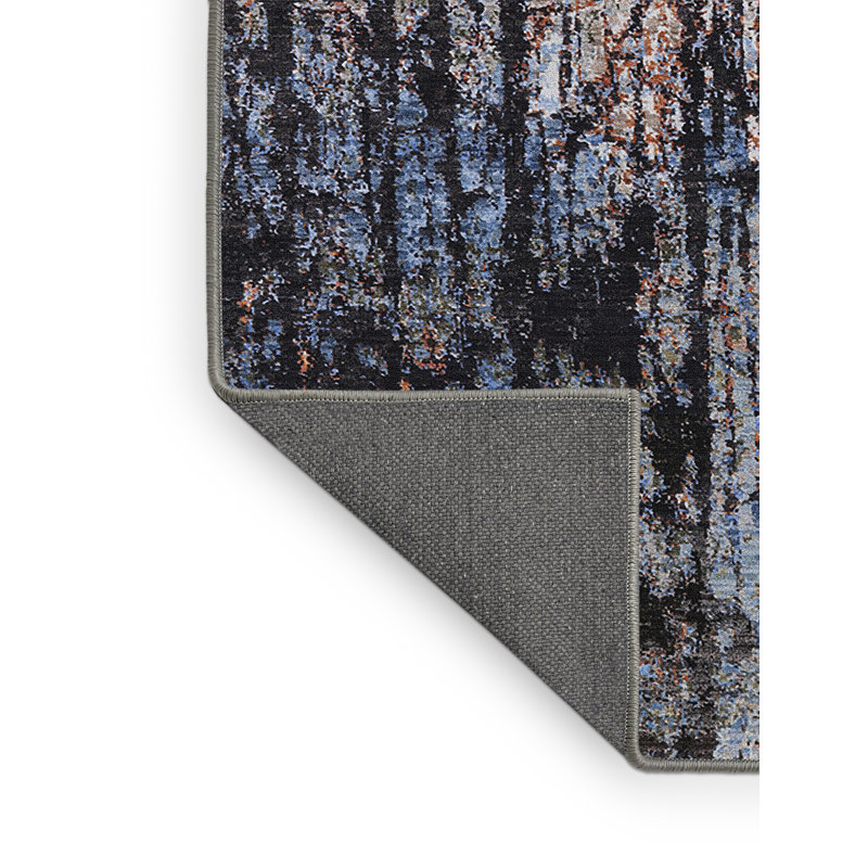 Tapis noir / gris à motif abstrait Braman, Rectangle 2 pi x 5 pi