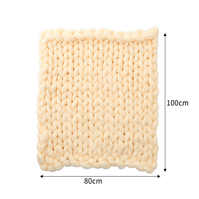 Oralia Chunky Knit Throw Blanket Handwoven Home Decor, W80 x L100cm, Grey