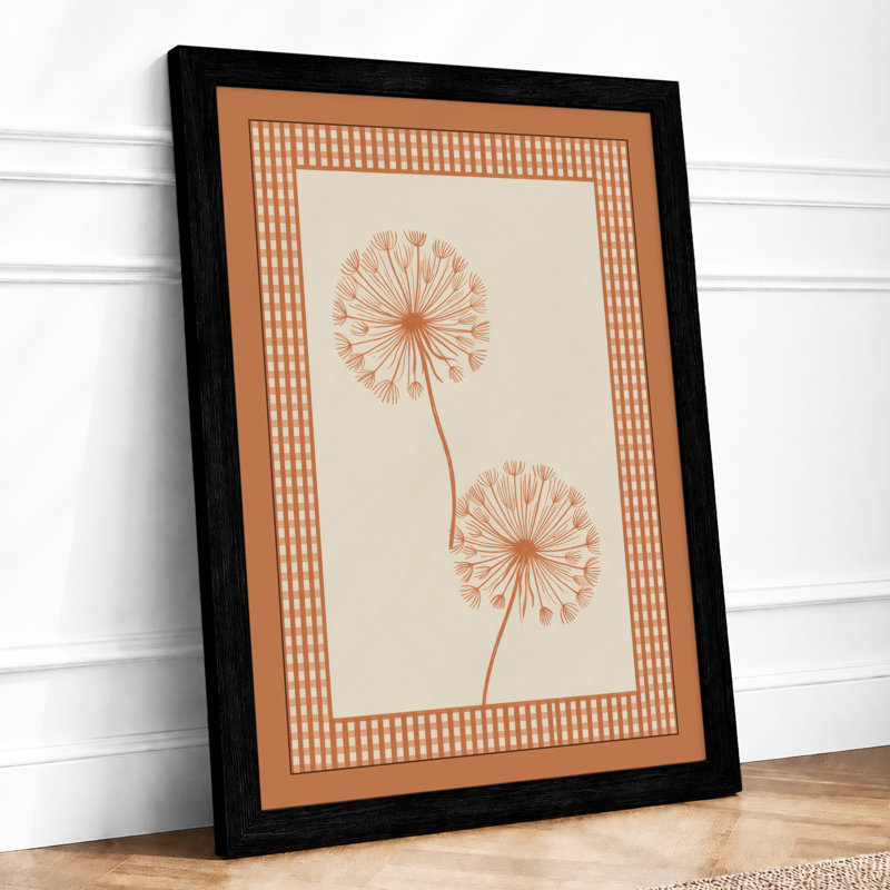Dandelion Seed Heads Botanical - Framed Print, A2 - 59.4 x 42.0 cm, Black