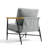 Dajauna Midcentury Modern Upholstered Metal Frame Chenille Arm Accent Chair-723415760