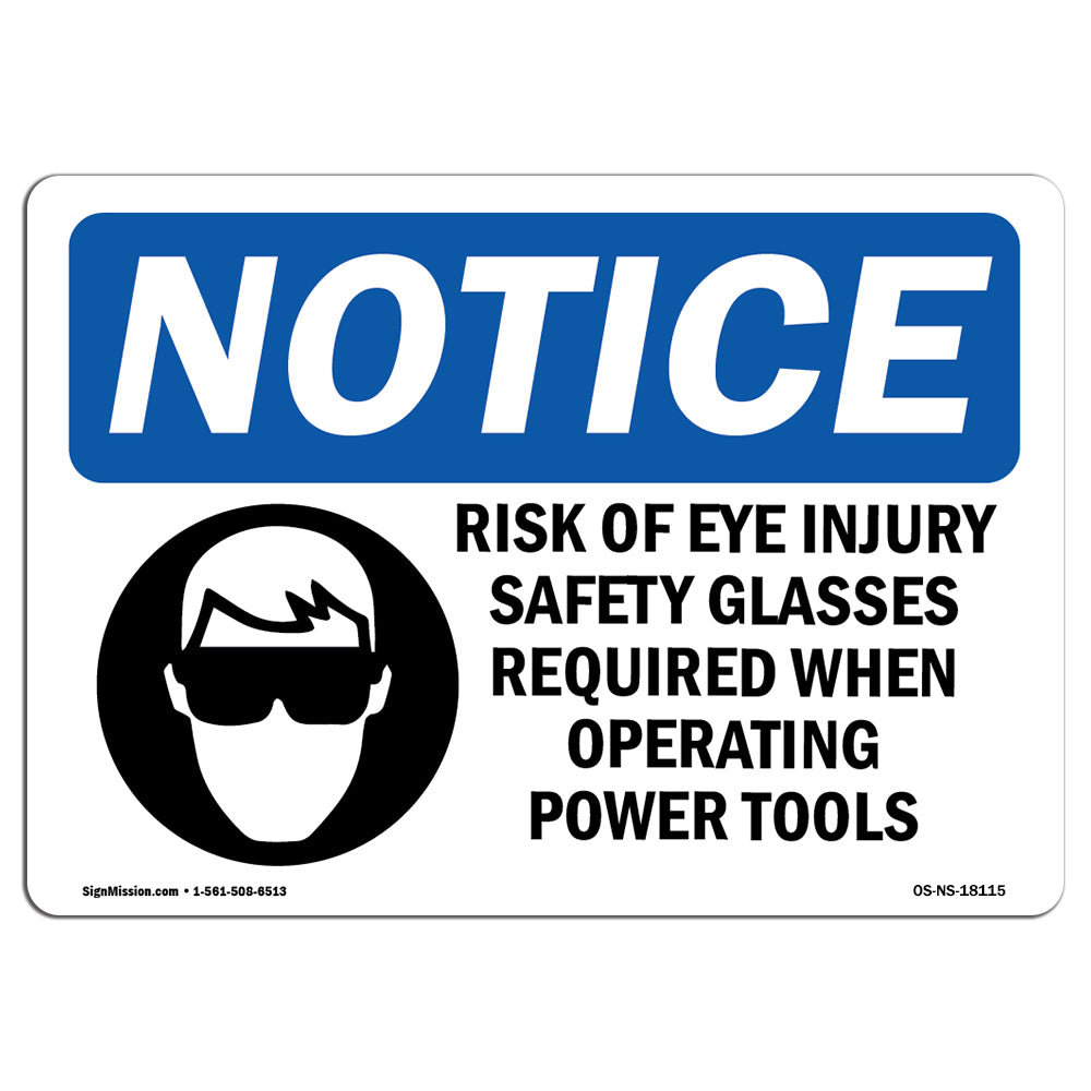 SignMission Risk of Eye Injury Safety Glasses Sign | Wayfair
