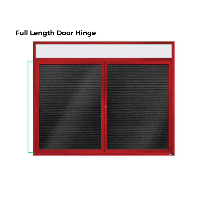 Carte à fixation murale délimitée directory cabinet, Rouge thermolaqué, Deux, H 48 po x l 60 po