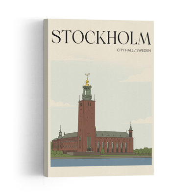 Affiche murale abstraite de l'hôtel de ville de Stockholm