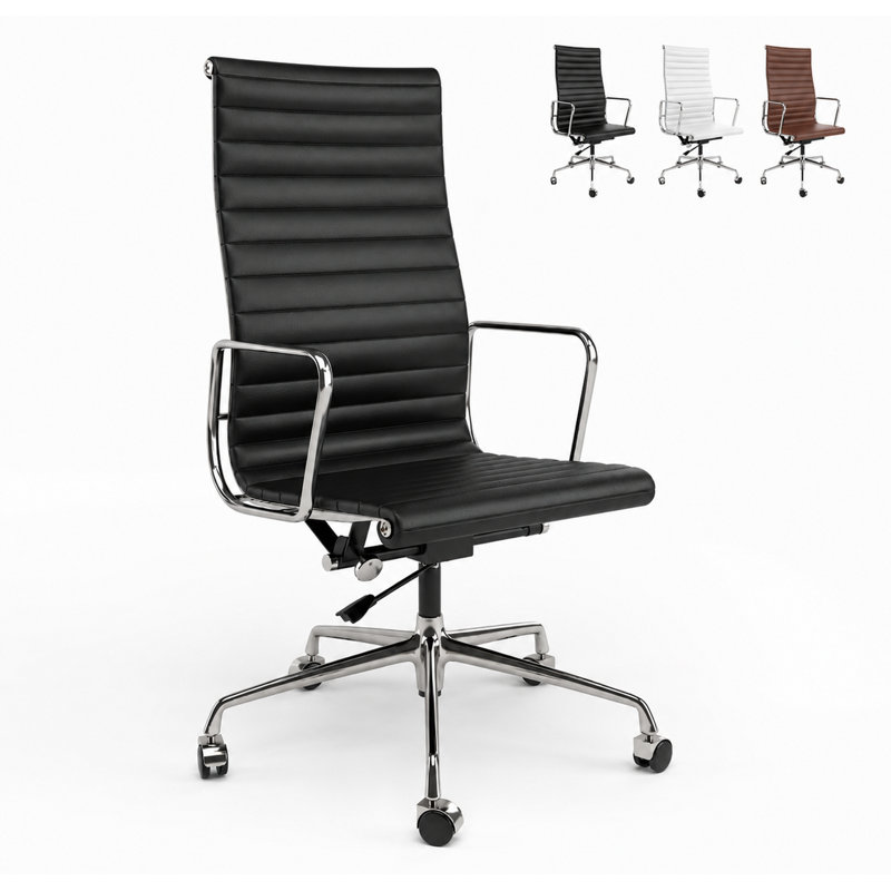 Genuine Leather Ergonomic Office Chair High Back 