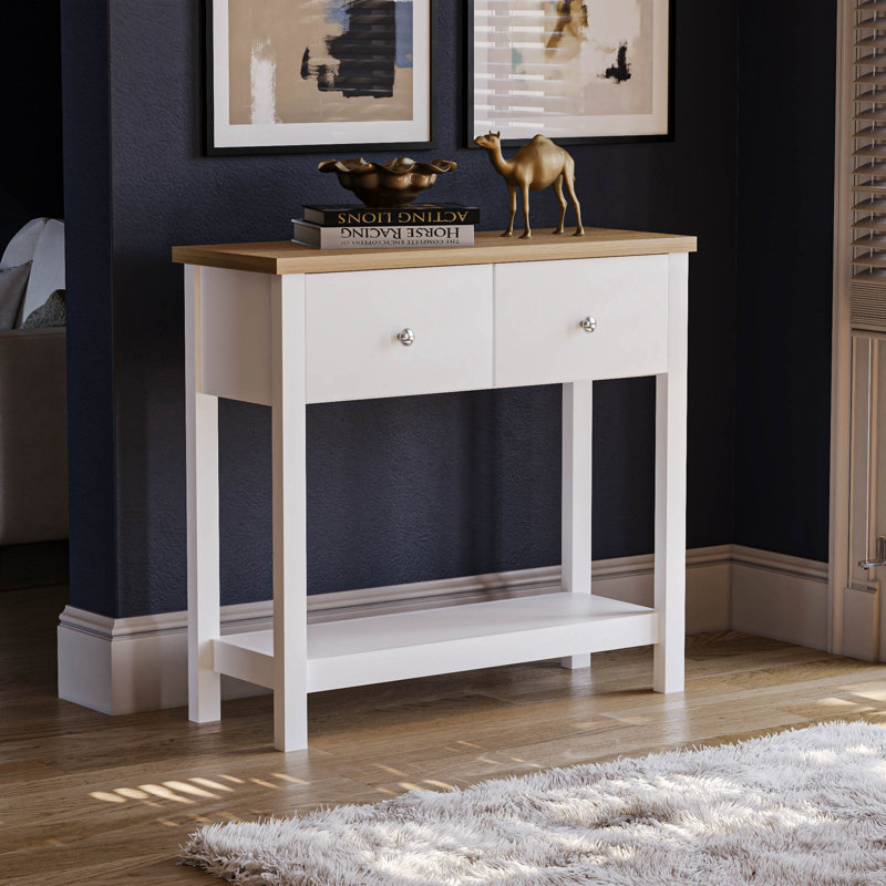 Beacsfield 2 Drawer Console Table Hallway & Living Room Furniture Shaker Style, White