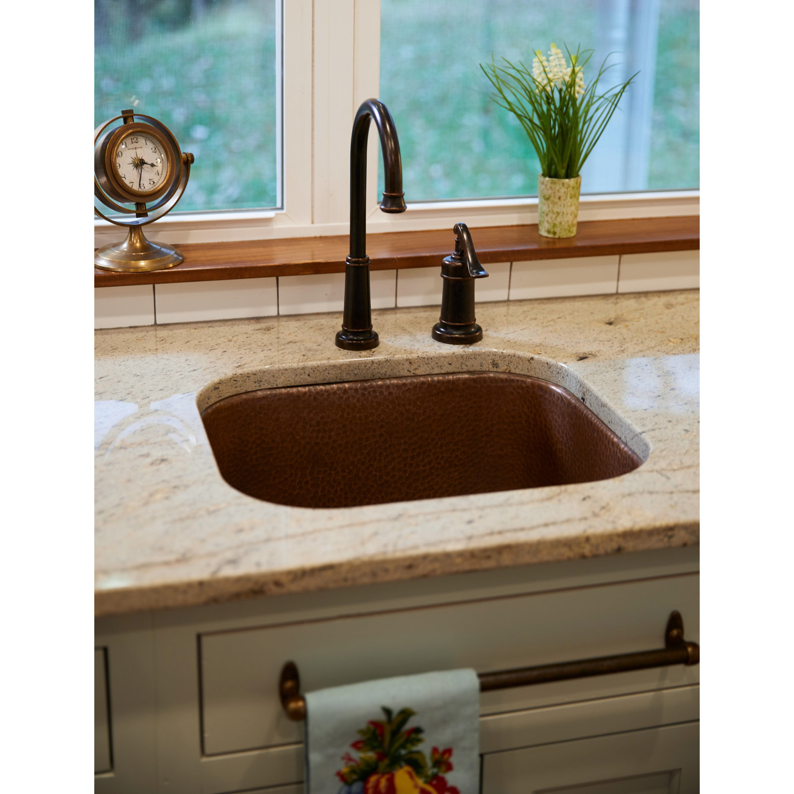 Grid Orwell Copper 30" Undermount Sink, Single, 17", Antique Copper