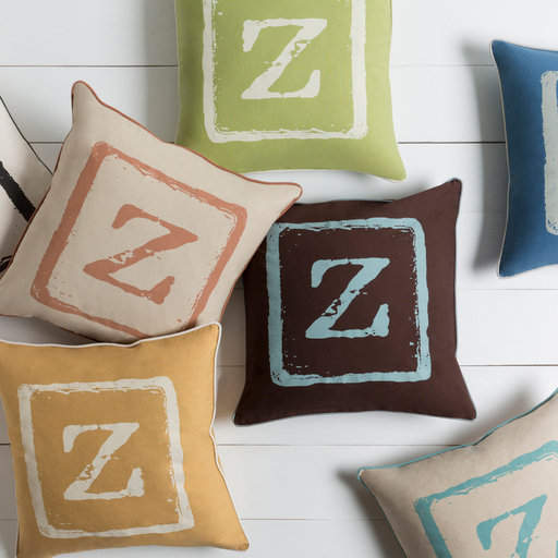 Cotton Pillow Cover, 20" x 20", Ivory/Black