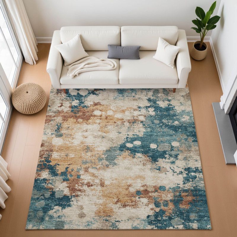 Tapis abstrait lavable à la machine Premium Mouton, Rectangle 10 pi x 14 pi
