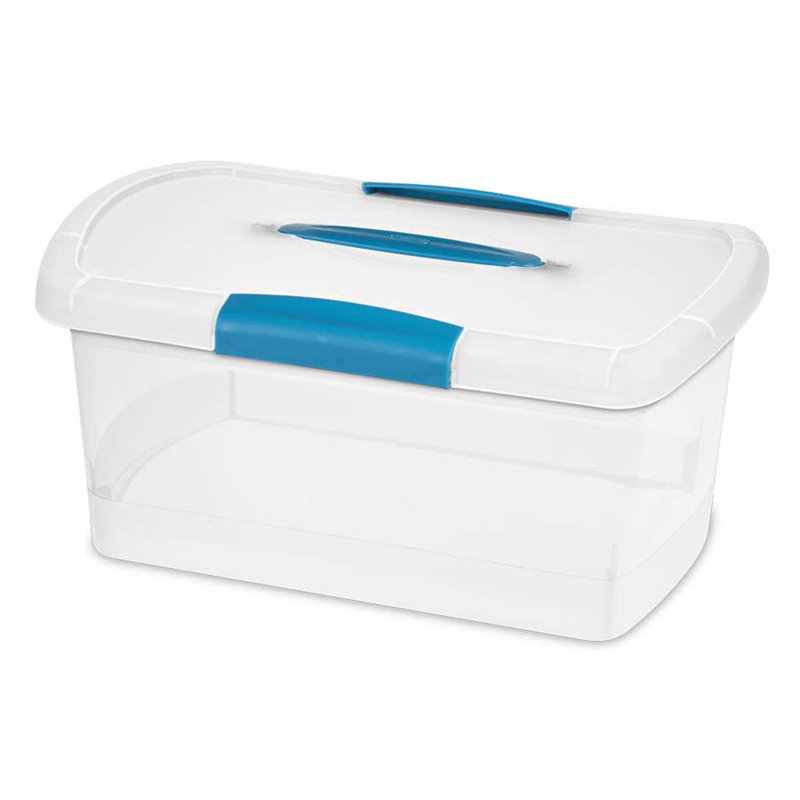 Sterilite Large Nesting ShowOffs, Stackable Clear File Box with Lid, 7.1" H x 9.75" W x 15.25" D