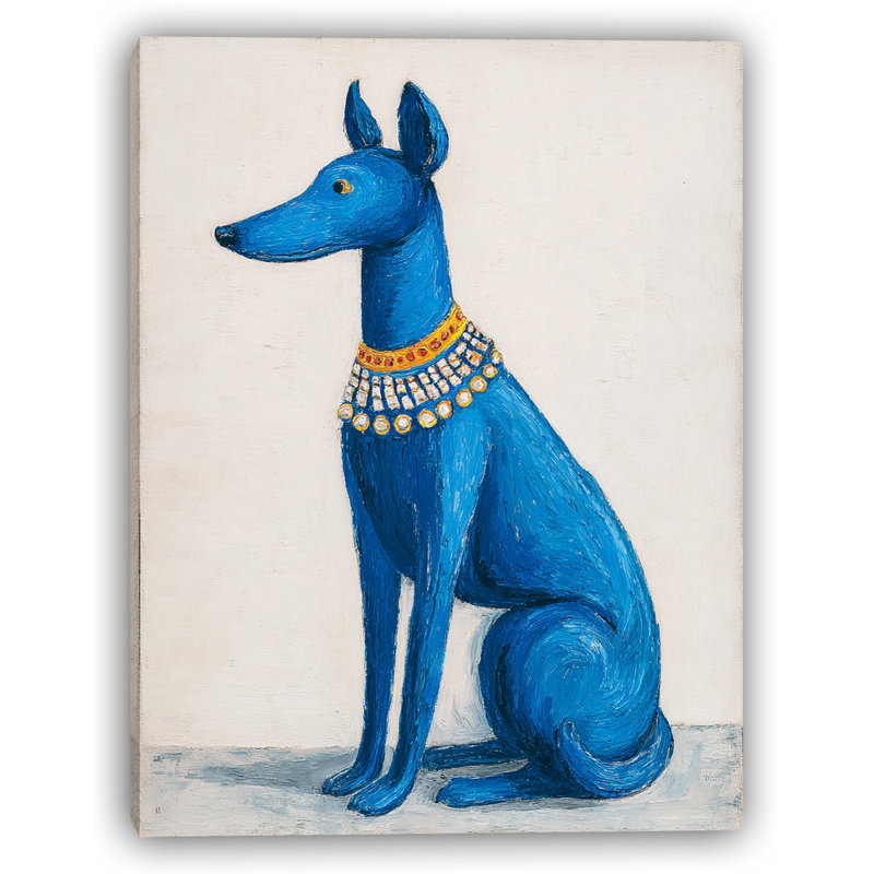 «Elegant Blue Dog», art mural sur toile tendue, H 40 po x l 30 po