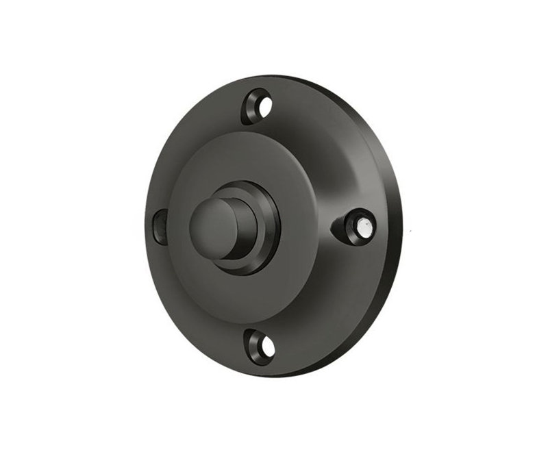 Clochette ronde contemporaine en bronze huilé, Bronze frotté à l'huile