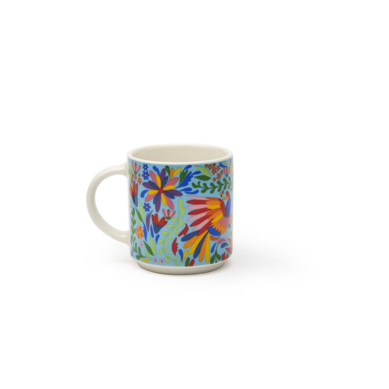 Mexican Flowers Porcelain Espresso Cup
