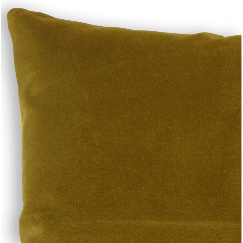 Coussin en coton Caly, Hauteur (26 po) x largeur (26 po), Moutarde