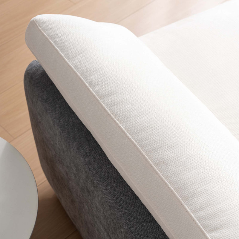 Fauteuil surdimensionné simple en chenille, fauteuil d'appoint large et profond, Gris / chenille crème