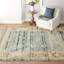 Corla Oriental Handmade Tufted Wool Blue Area Rug-1394303339