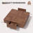 35'' Solid Wood Brown Modern Square Coffee Table with 2-Way Hidden Storage Drawers, Fluted Details,Parquet,Wood Grain Top Cocktail Table-486884781-486884779