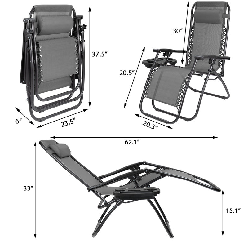 Fauteuil inclinable zéro gravité Khalid, Gris