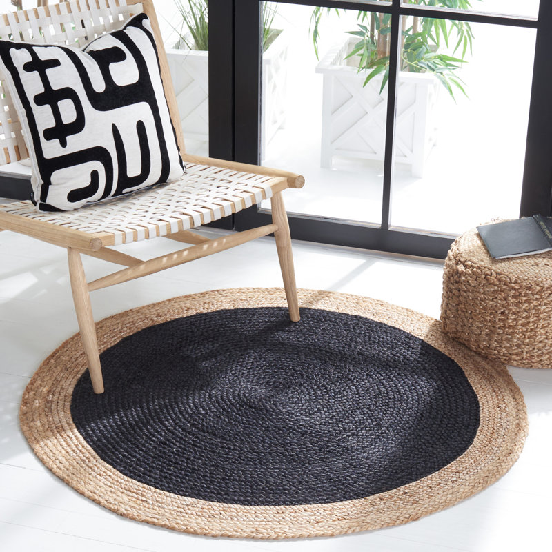 Rocco Solid Colour Jute / Sisal Hand Woven Area Rug, Round 122cm