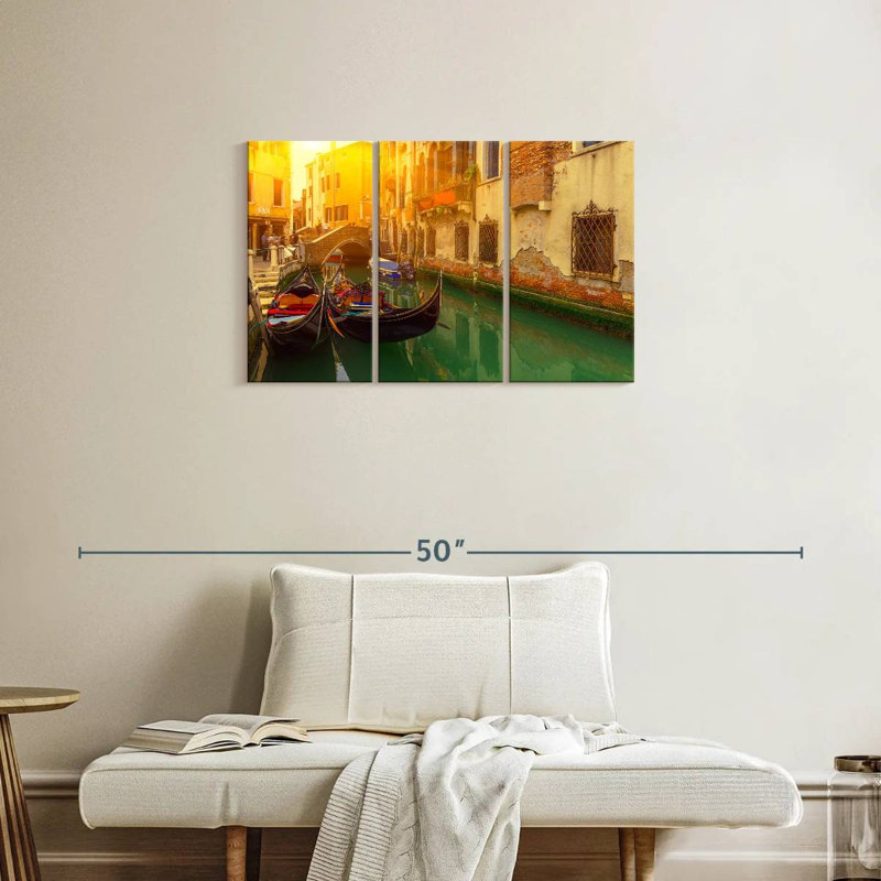 Gondoles du canal de Sebbie à Venise, H 20 po x l 33 po