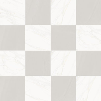 Precious Marble Checkerboard 24 In. x 24 In. Matte Porcelain Marble Look Floor And Wall Tile (38.76 Sq. Ft. / Case)