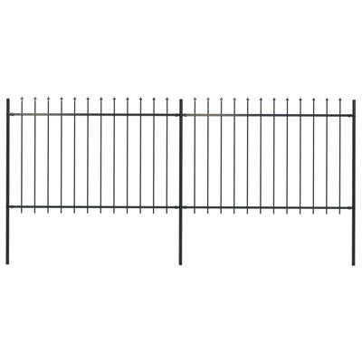 Burghfield Garden Fence Spear Top Steel Outdoor Panels Barrier Border Multi Sizes