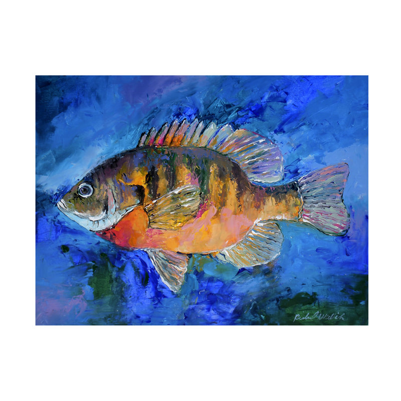 Wrapped Canvas Wall Art - Richard Wallich 'Bluegill' Wall Art for Living Room, Bedroom, or Office Décor  - 24x32