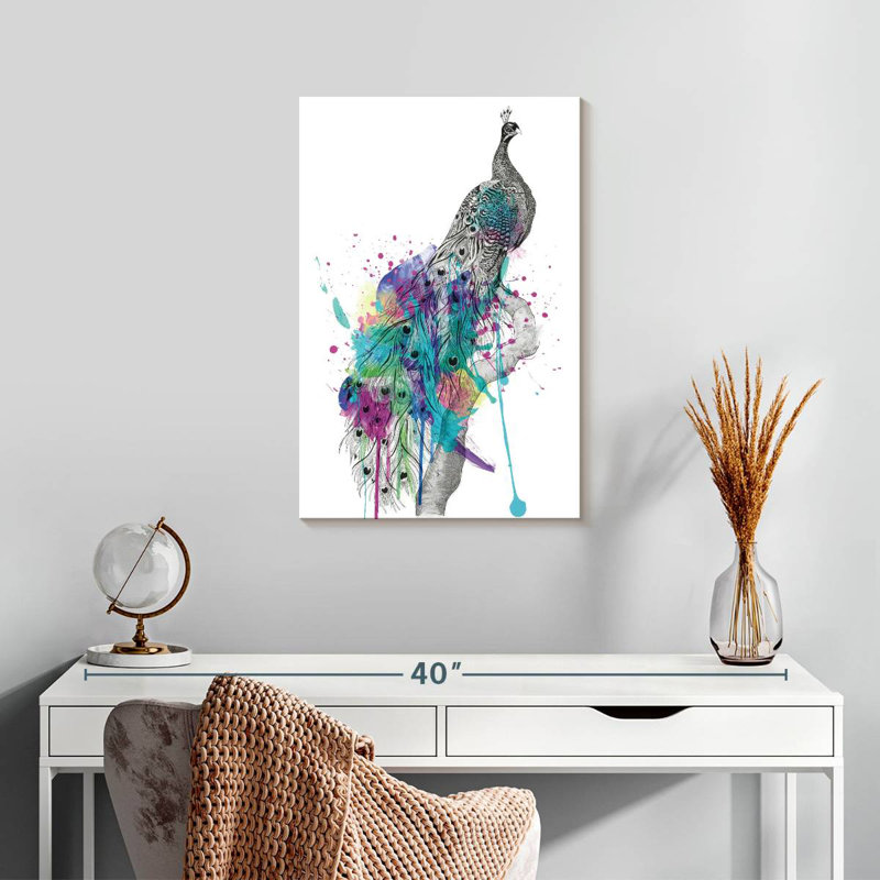 Brampt Peacock Splash, H 24 po x l 16 po