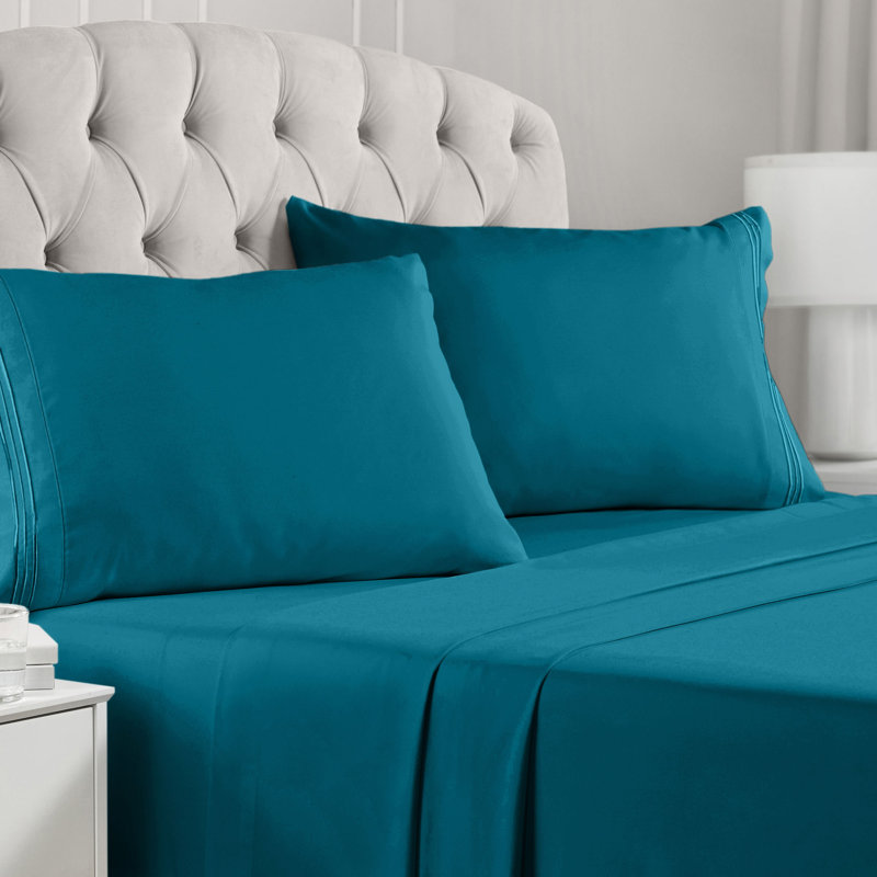 Mellanni 1800 Bed Sheets Full Teal, Teal, Full Sheet Set