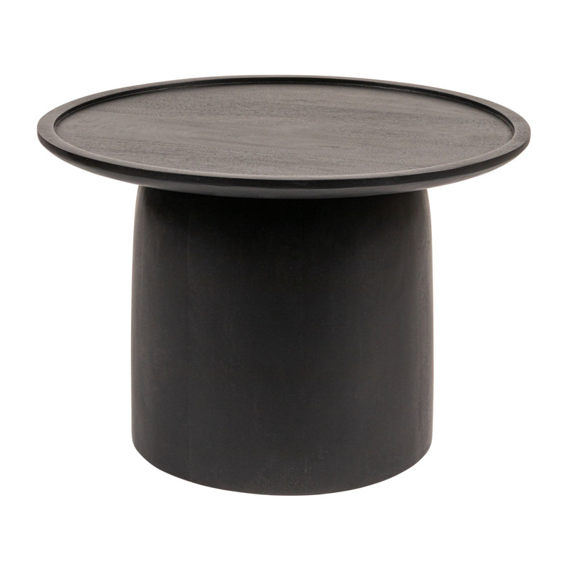 Romy Round Mango Wood Accent Table with Tapered Drum Base