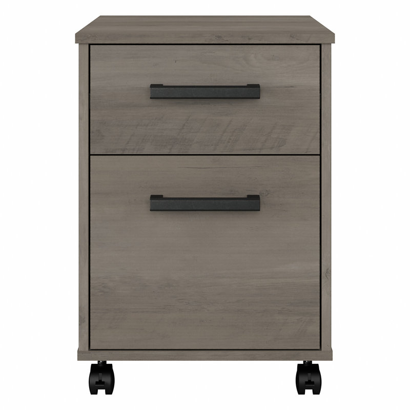 Classeur vertical mobile à 2 tiroirs l 16 po, Bois flottant gris