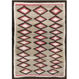 Antique Small Size Navajo Native American Gray Color Flat Weave Wool Rug
