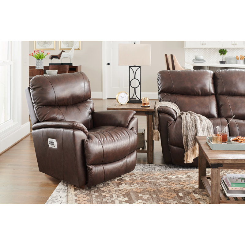 Fauteuil inclinable électrique berçant en cuir avec repose-tête électrique Trouper