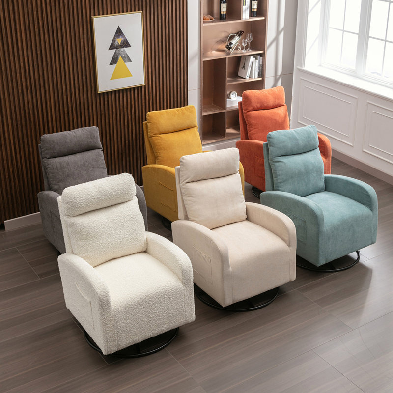 Chaise berçante Rayfe, Tissu jaune