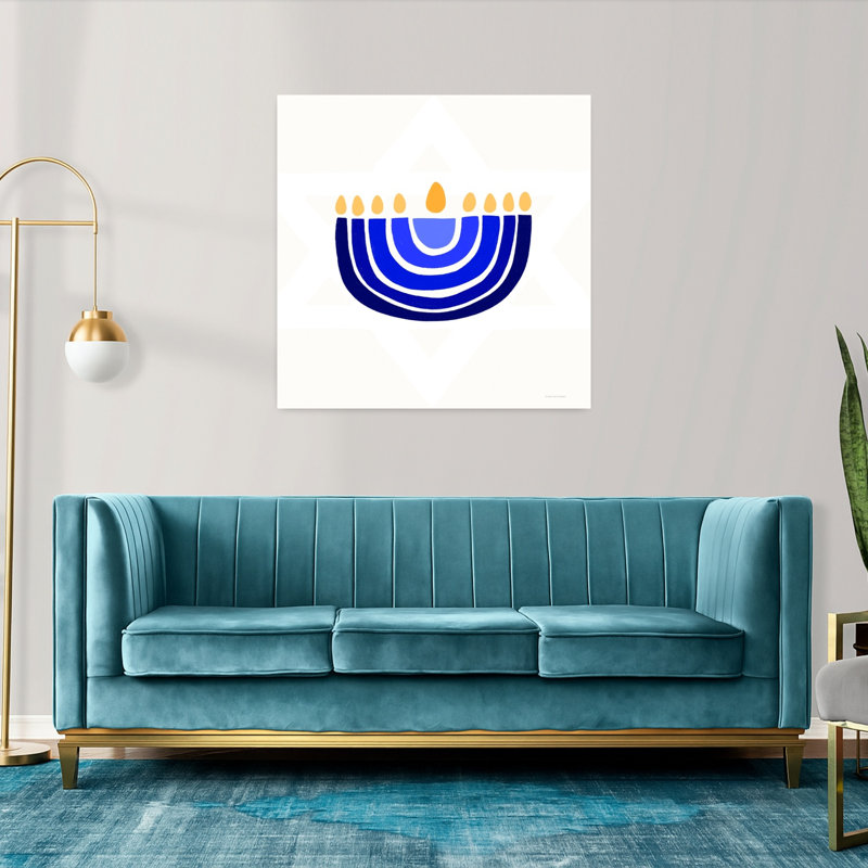 Art contemporain abstrait Rainbow Menorah, H 36 po x l 36 po