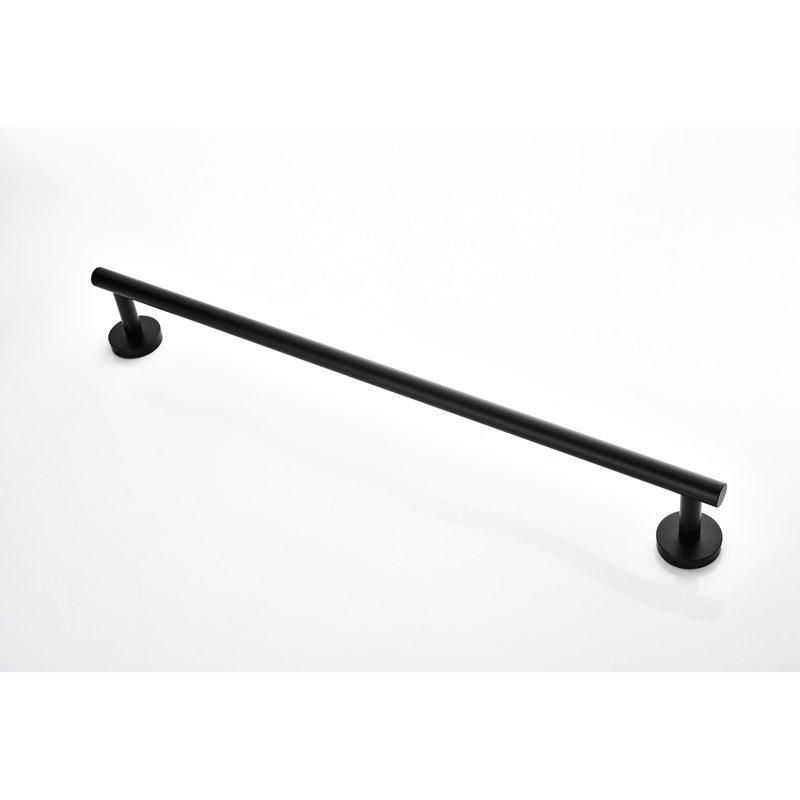 6 Wall Mount Bathroom Towel Rack - Stainless Steel, Matte Black, Modern Design, Smooth Edges, , Quick Install For Different Rooms Steel Mount, Fashionable Edge Protection, Corrosion Resistance,