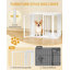 Dog Crate Furniture, 80 cm Multi-door Wooden Dog Crate, End Side Table for Small Medium Dogs, Modern Indoor Kennel, Anti-Chew Anti-Escape, 80 × 55 × 61.5cm, White-1785663295