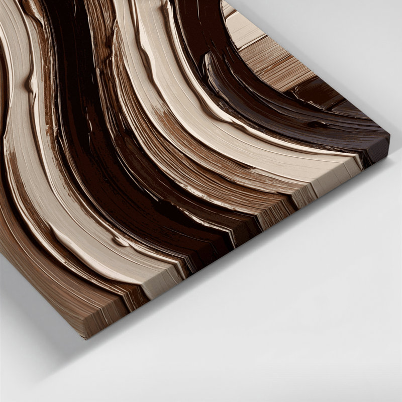 DiagonalStripes Greige Deep Brown Brown Canvas Wall Art, 12" H x 18" W