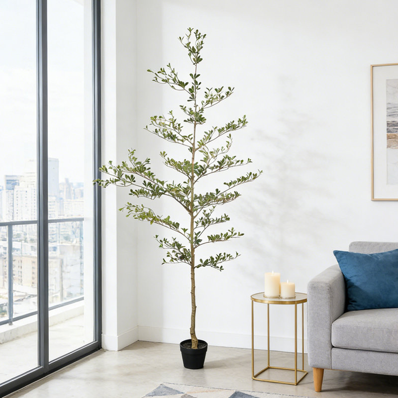 Olive artificielle 7 pi avec pot en plastique GETET